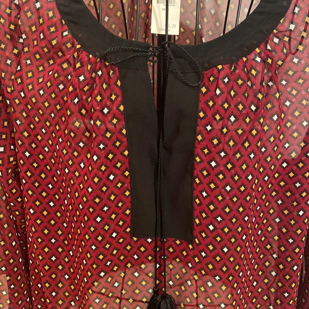 NWT LANE BRYANT Size 18/20 Sheer Bell Sleeve Top - Picture 2 of 11